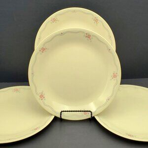 Corelle English Breakfast Dinner Plates Corning Sandstone Beige Pink Blue Floral